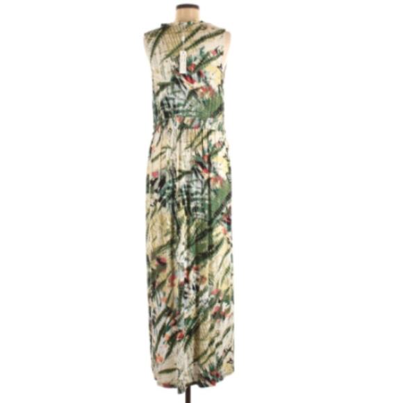 Spense green tan abstract print maxi Dress Size L - LARGE - Picture 3 of 11